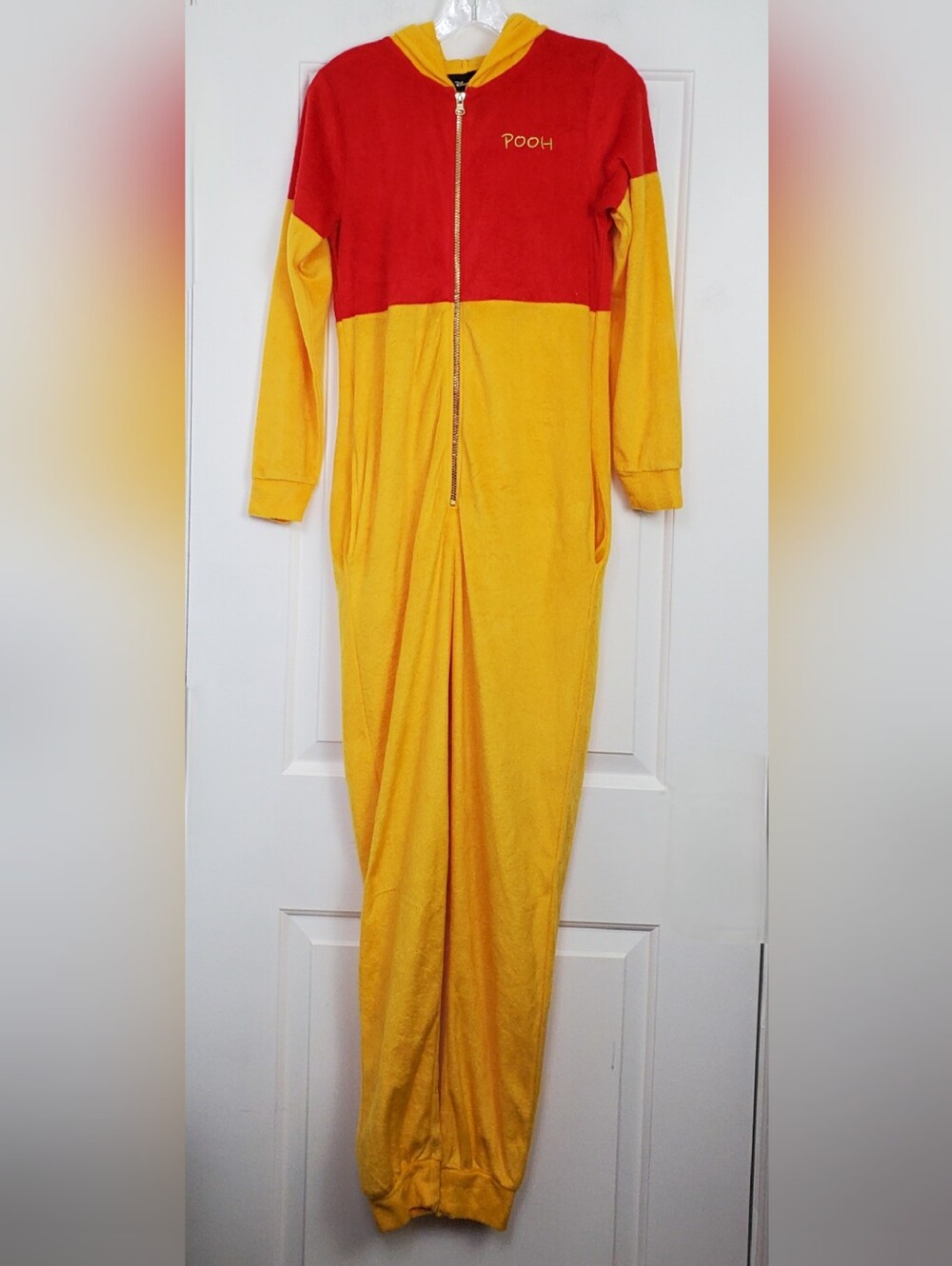 Disney Winnie The Pooh Bear Suit One-Piece Pajamas Halloween Costume Size XS GUC - Picture 1 of 12